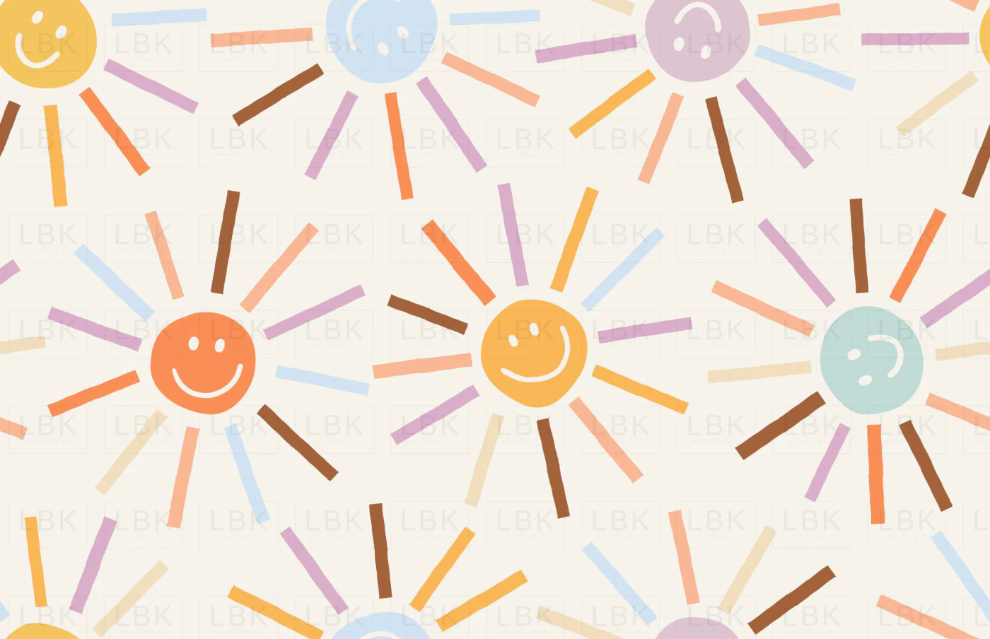 Smiley face Sunshines on Off White