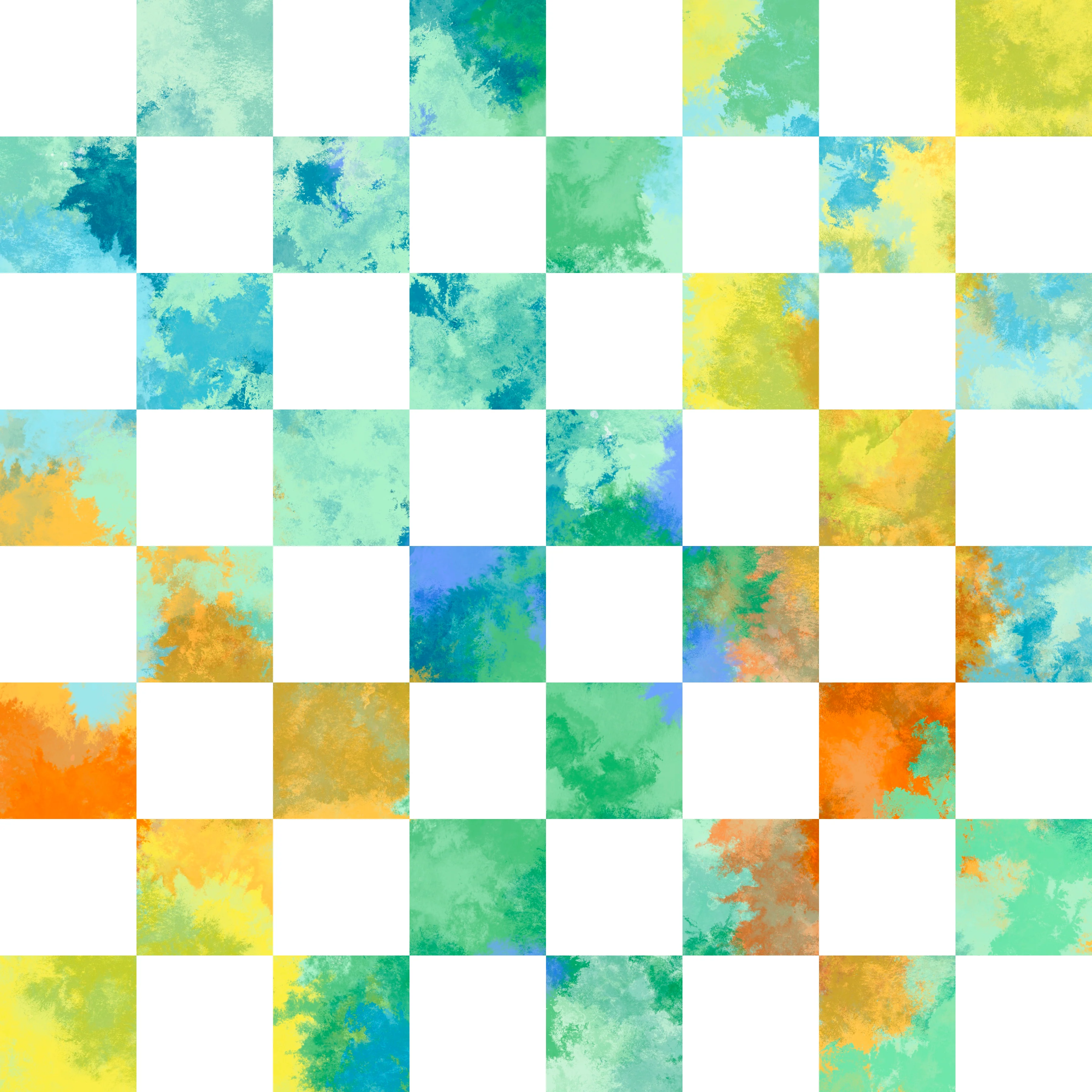 Snowcone watercolor checker green multi