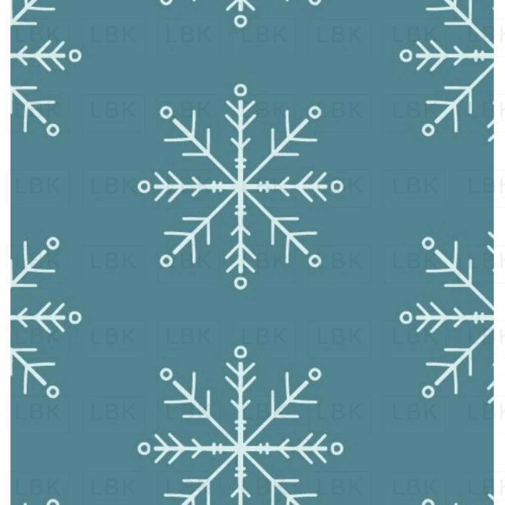 Snowflakes Mint on Green