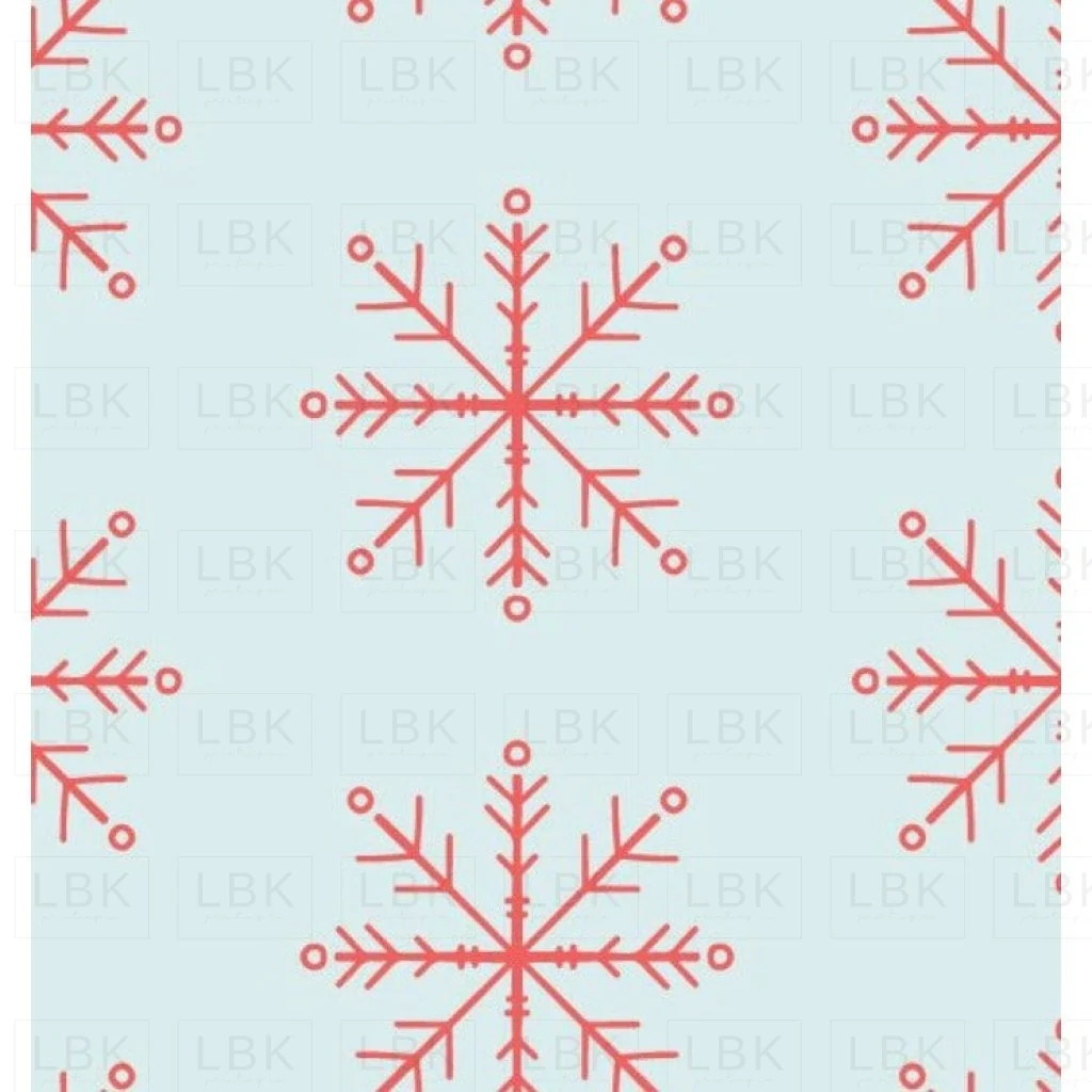 Snowflakes Red on Mint