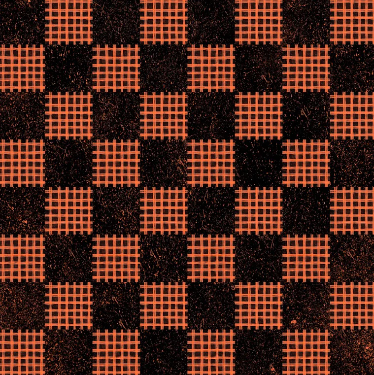 Spooky check orange