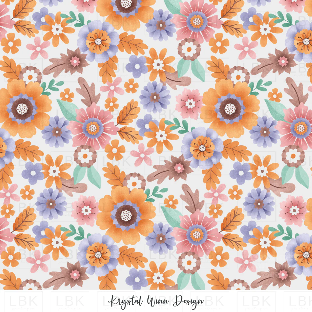 Spooky Cute Fall Floral White