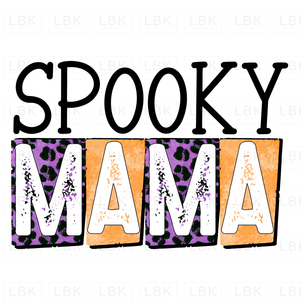 Spooky Mama - Purple Leopard & Orange- DTF