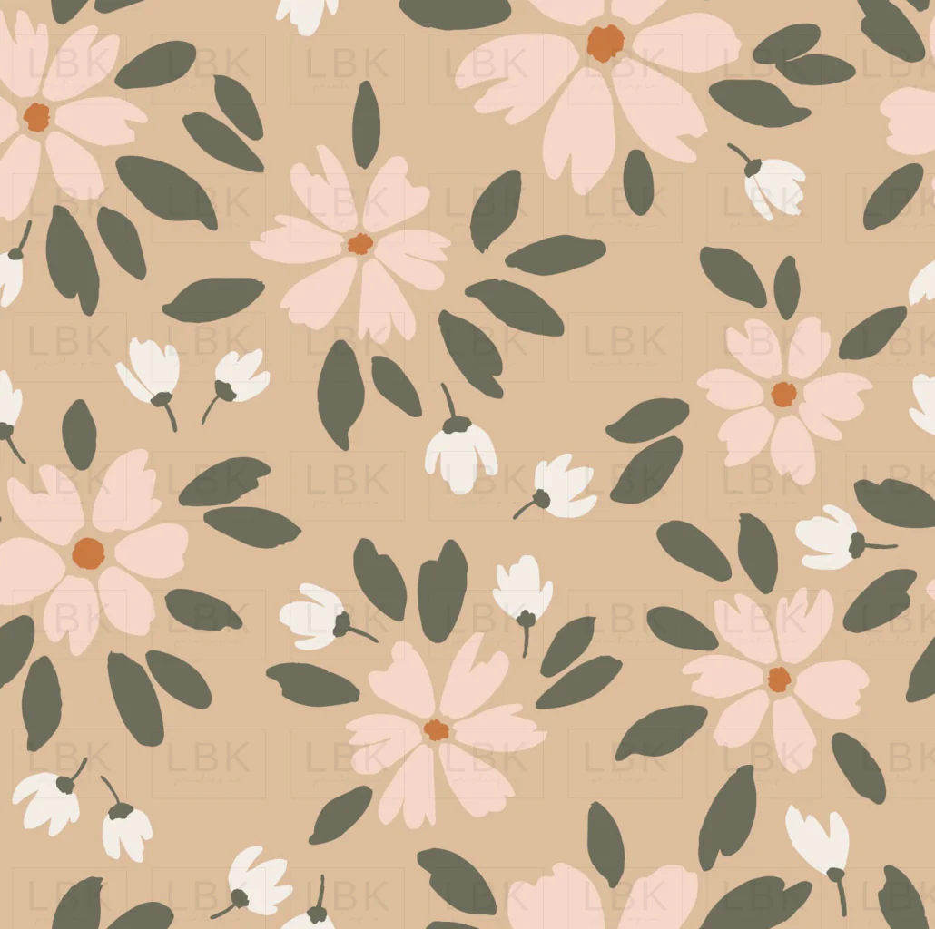 Spring Floral Honey Peach Deep Green