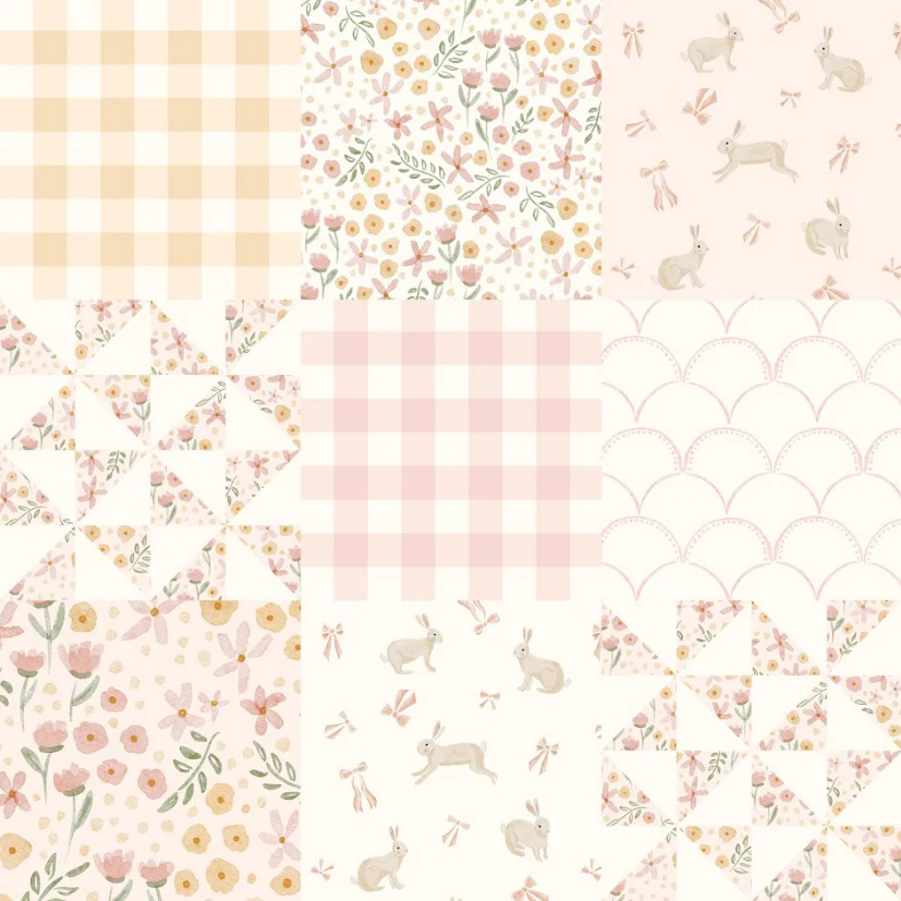 Spring girl cheater quilt