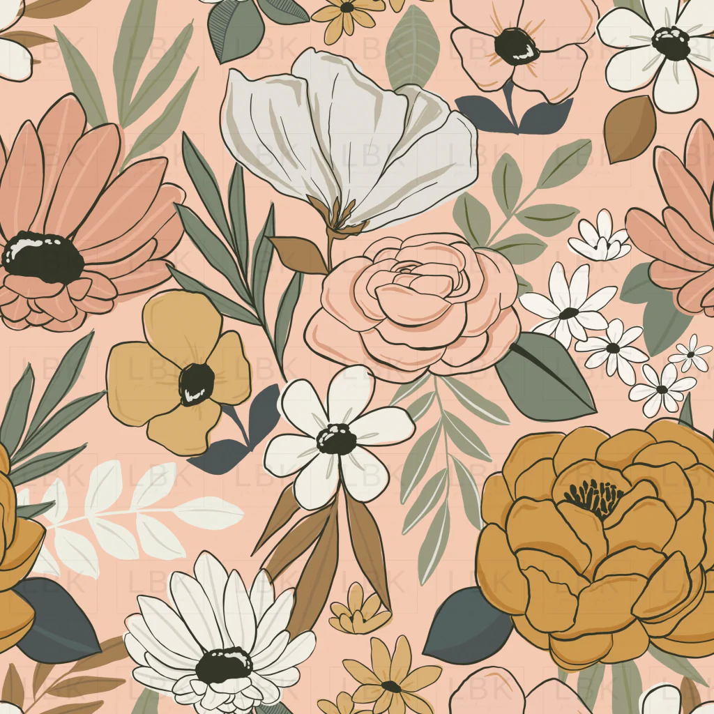 Spring Reverie Boho Floral on Pink