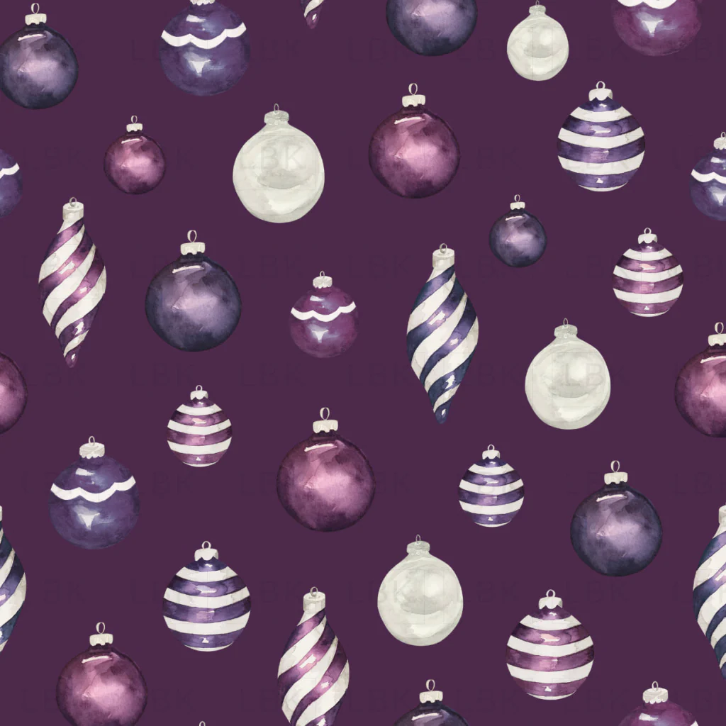 Sugar Plum Christmas Ornaments Dark Purple