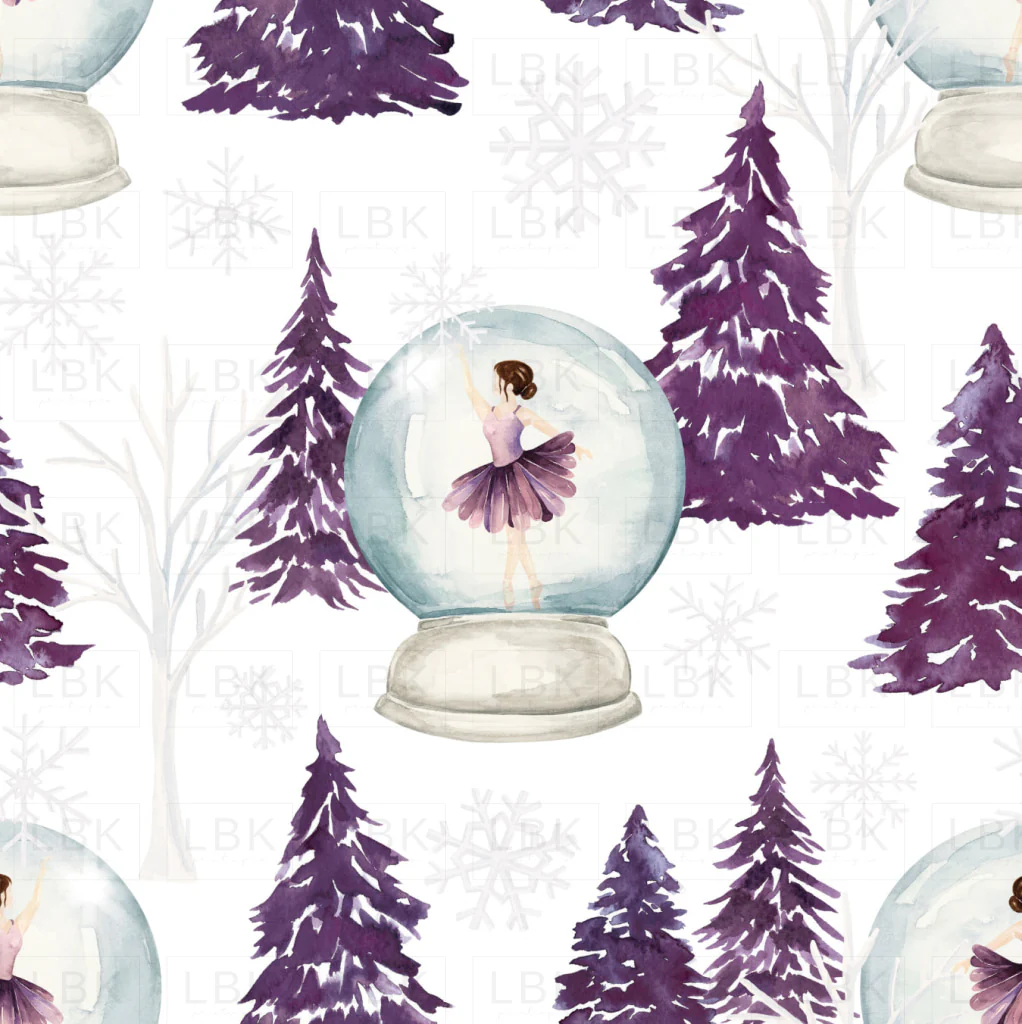 Sugar Plum Christmas Snow Globe White