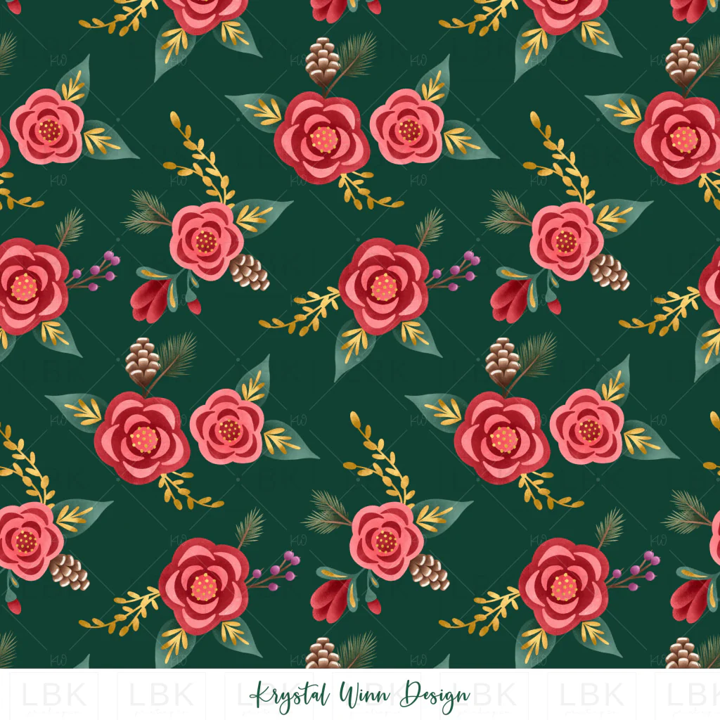 Sugar Plum Little Floral Pine