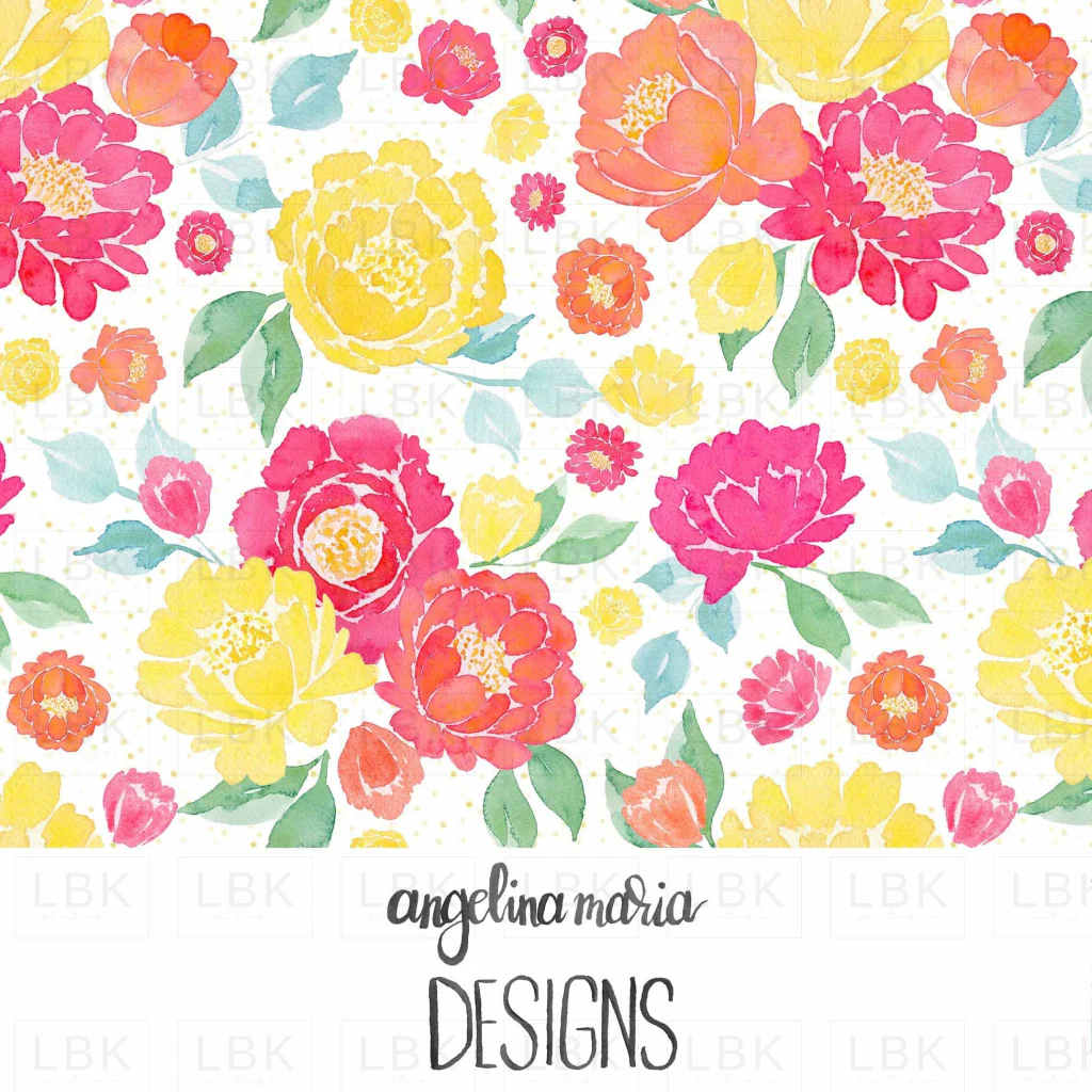 summer floral on dots