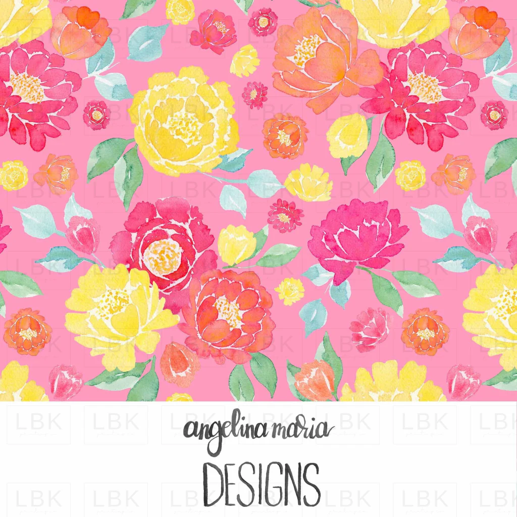 summer floral on pink