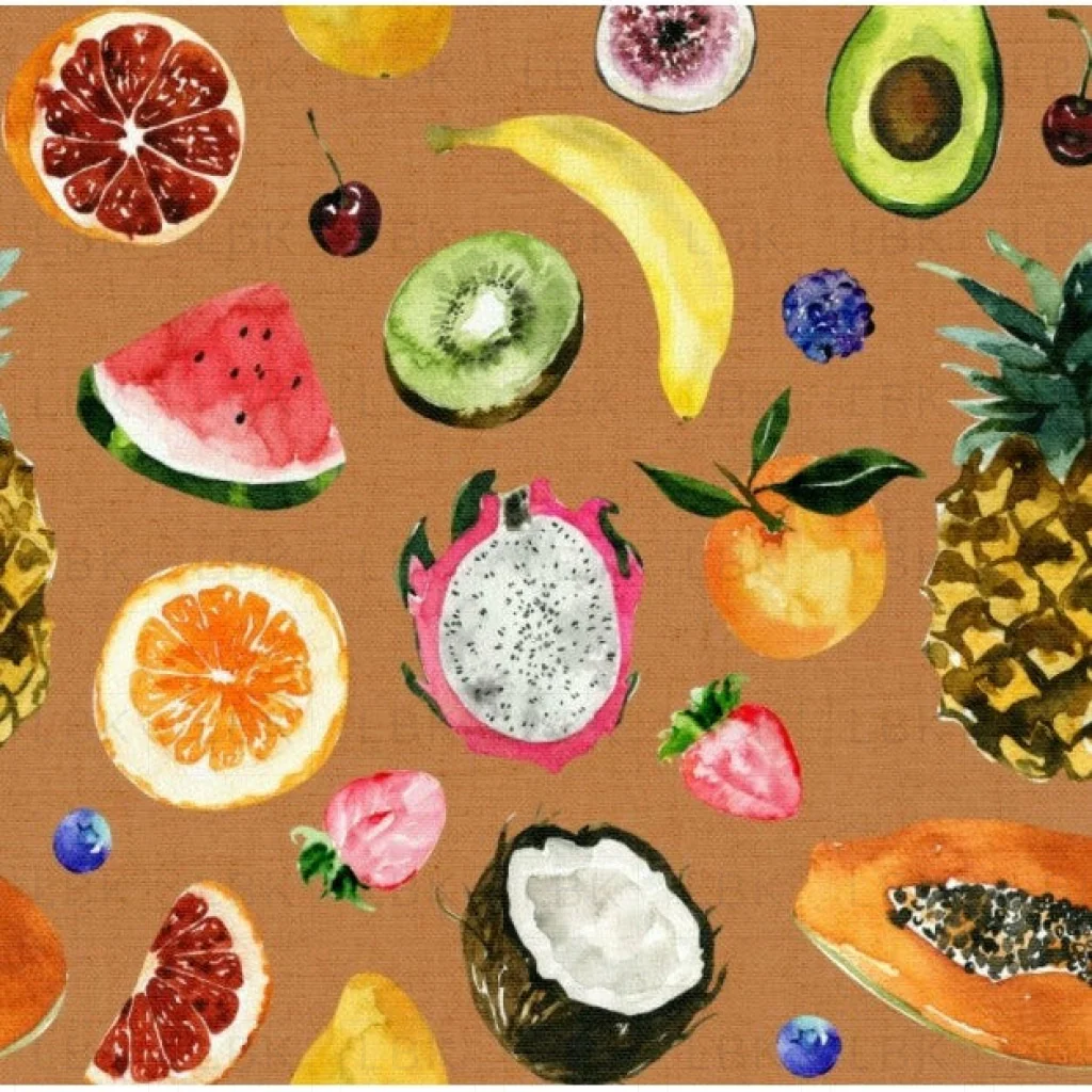 Summer Fruits on Sandy Orange