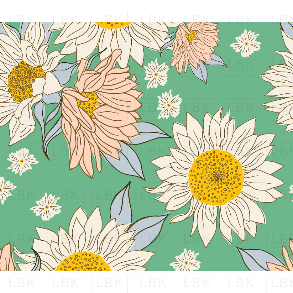 Sunflowers in Teal