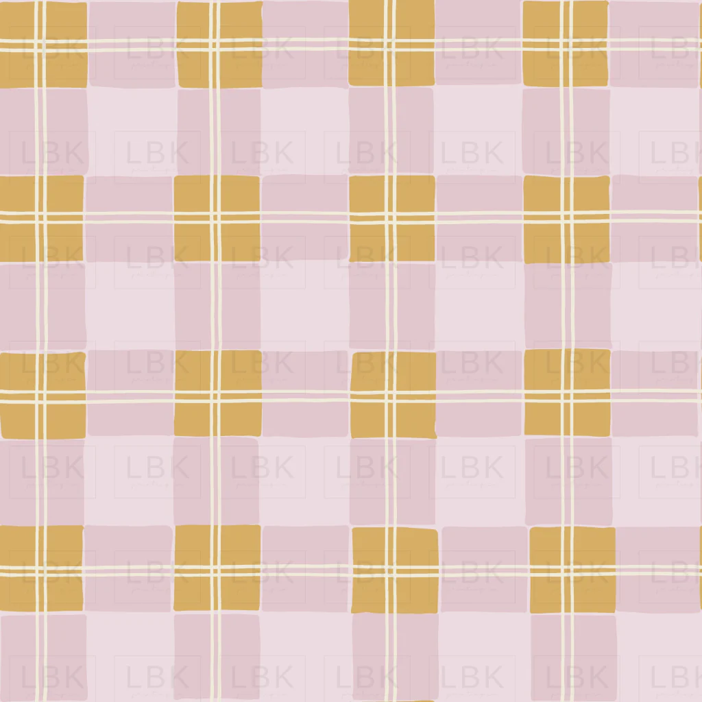 Tartan Plaid in Lilac and Honey Yellow