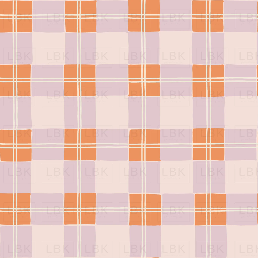 Tartan Plaid in Lilac and Papaya