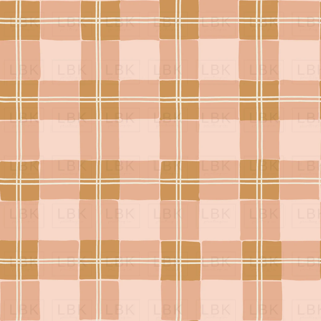 Tartan Plaid in Pink and Honey Gold