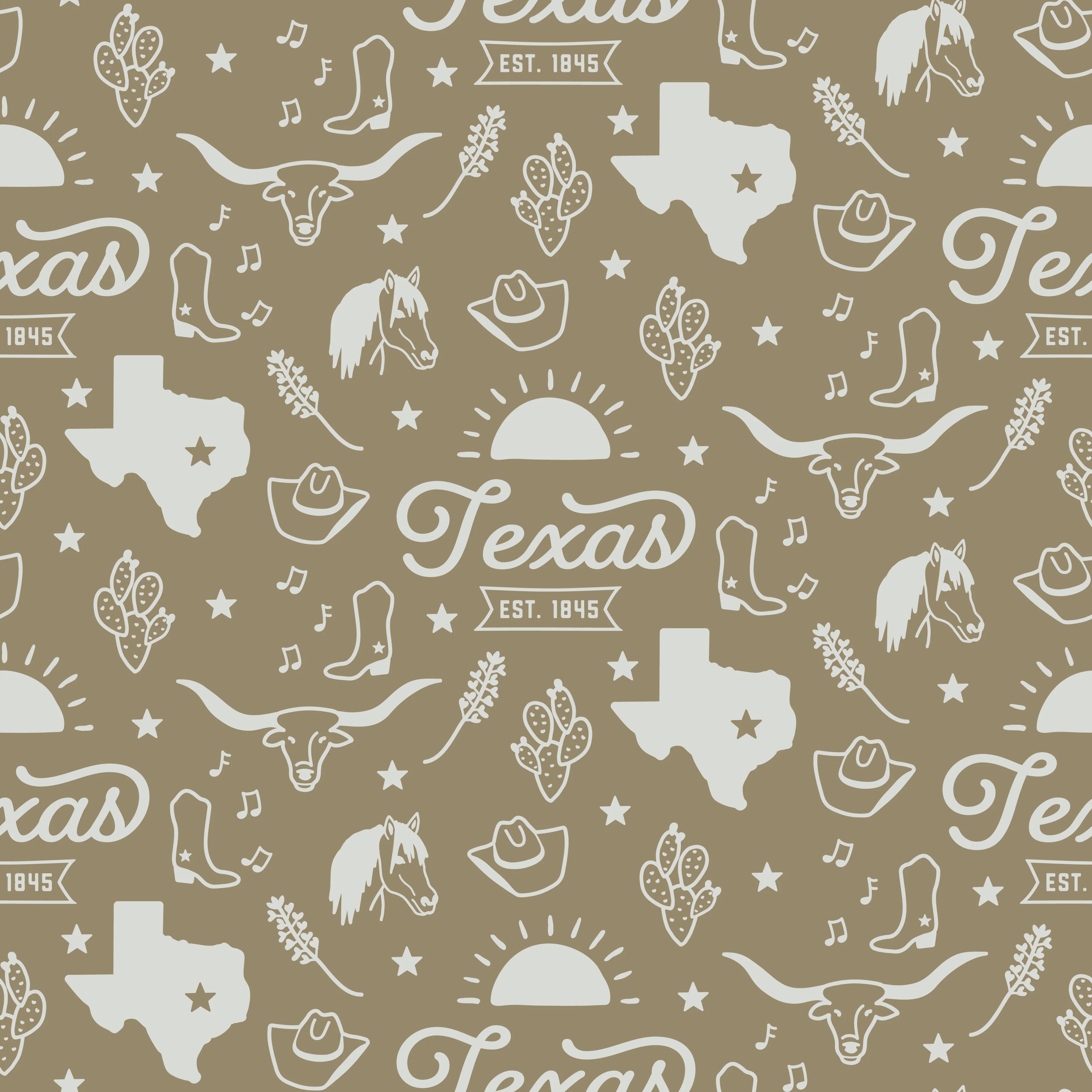 Texas symbols- dusty gold
