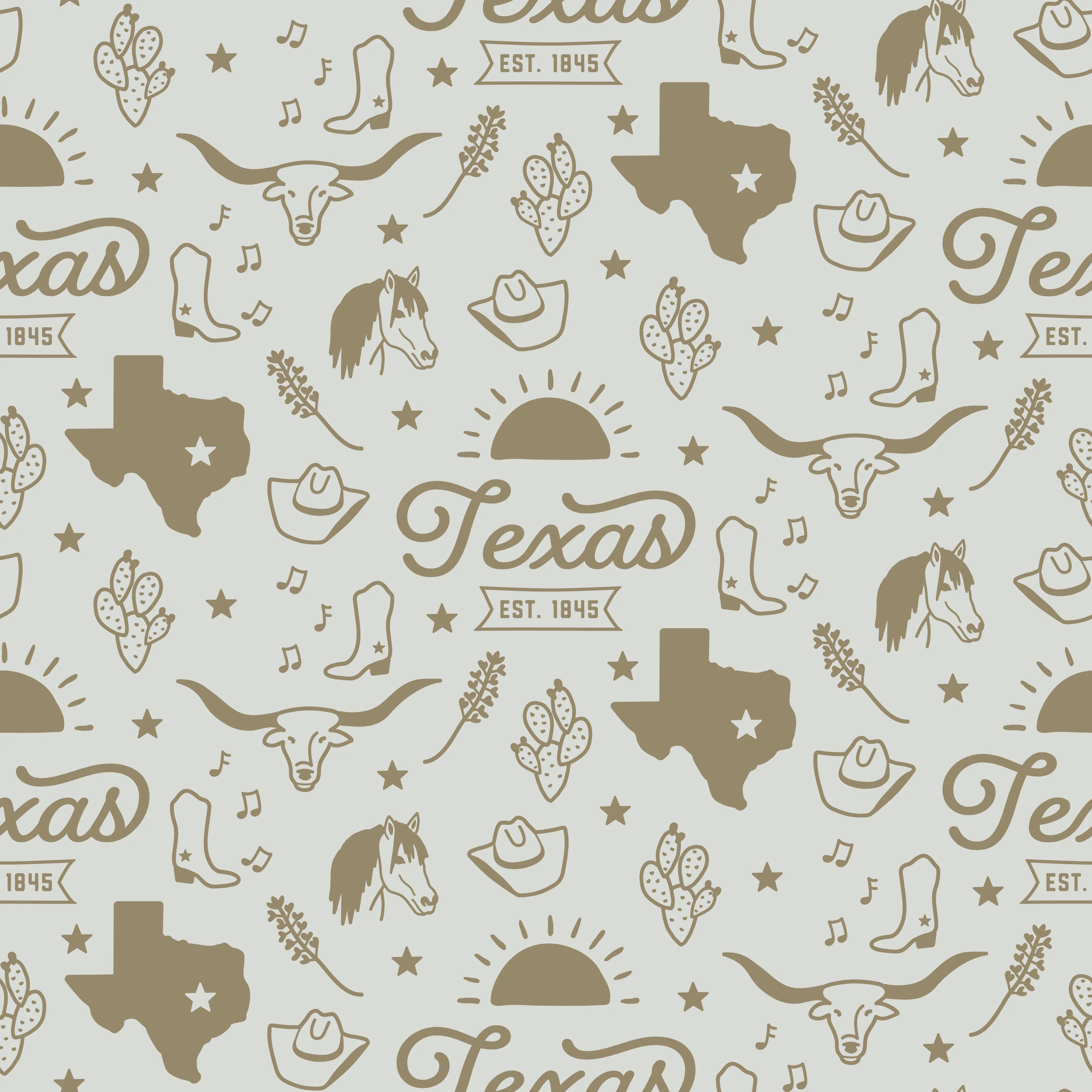 Texas symbols- dusty white