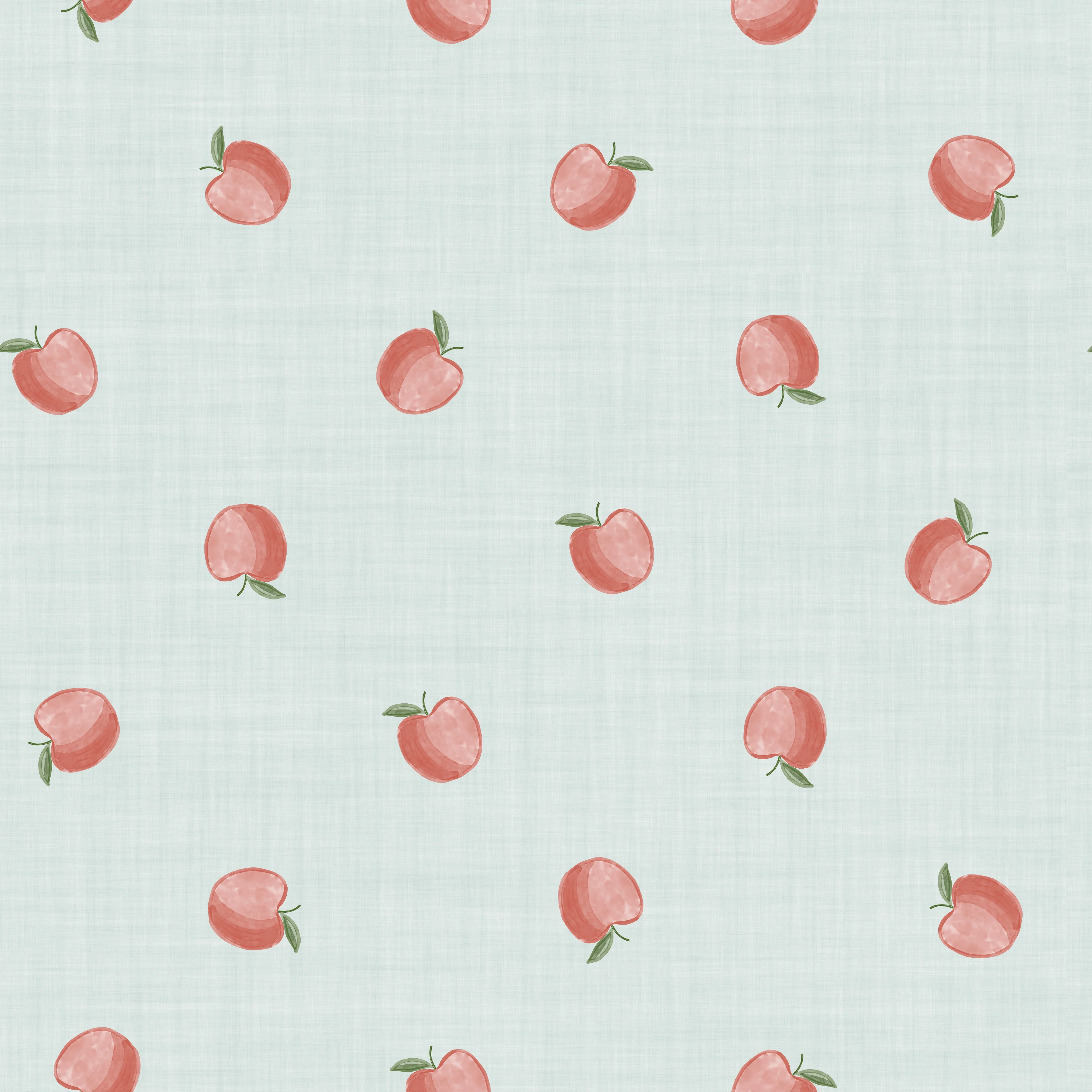 Tossed Apples- light blue linen