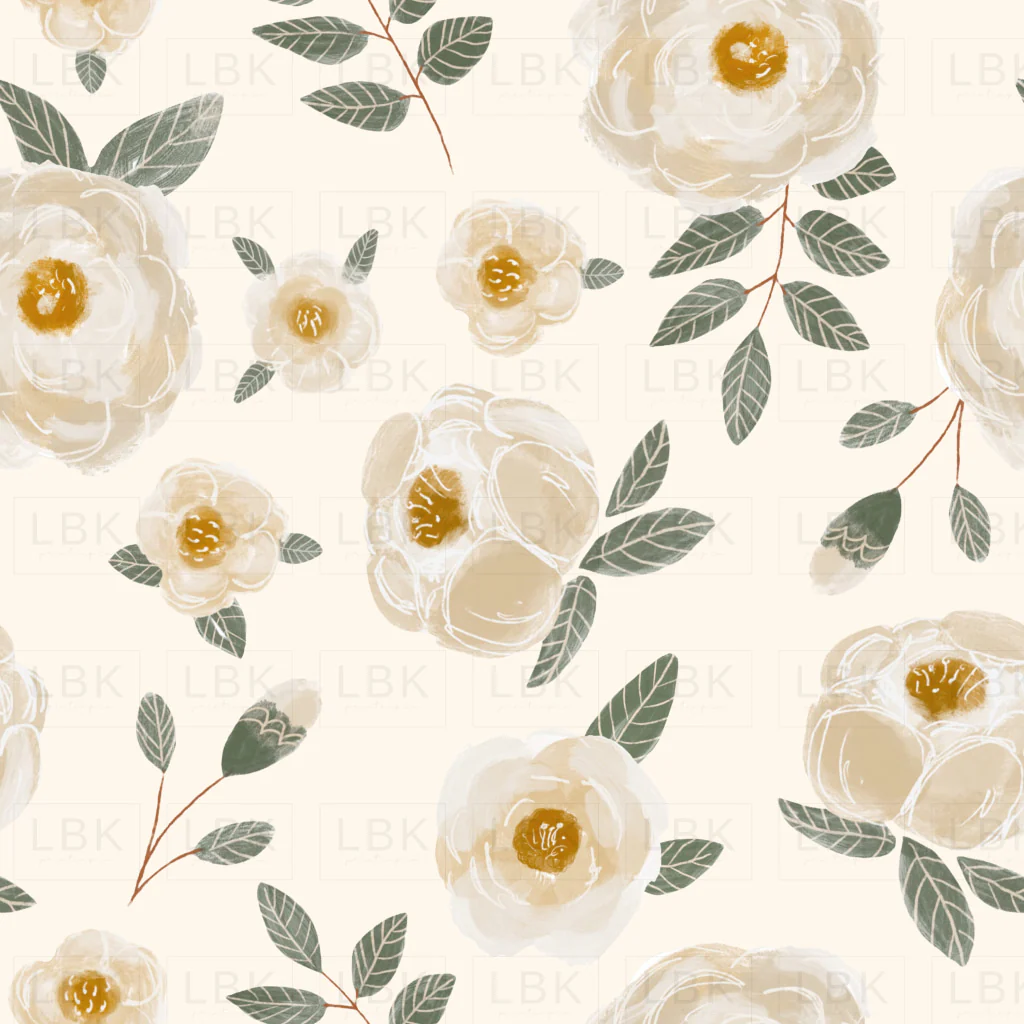 tossed magnolia floral- cream