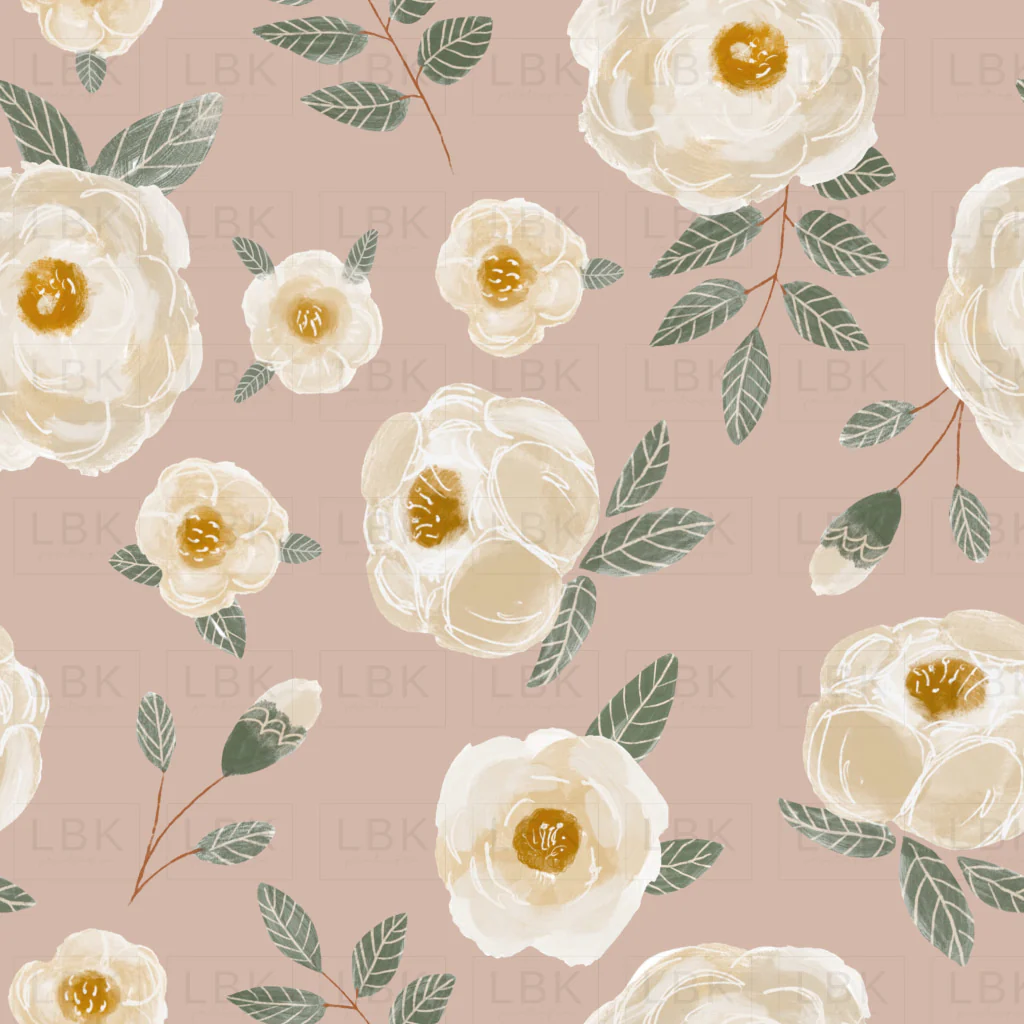 tossed magnolia floral- mauve