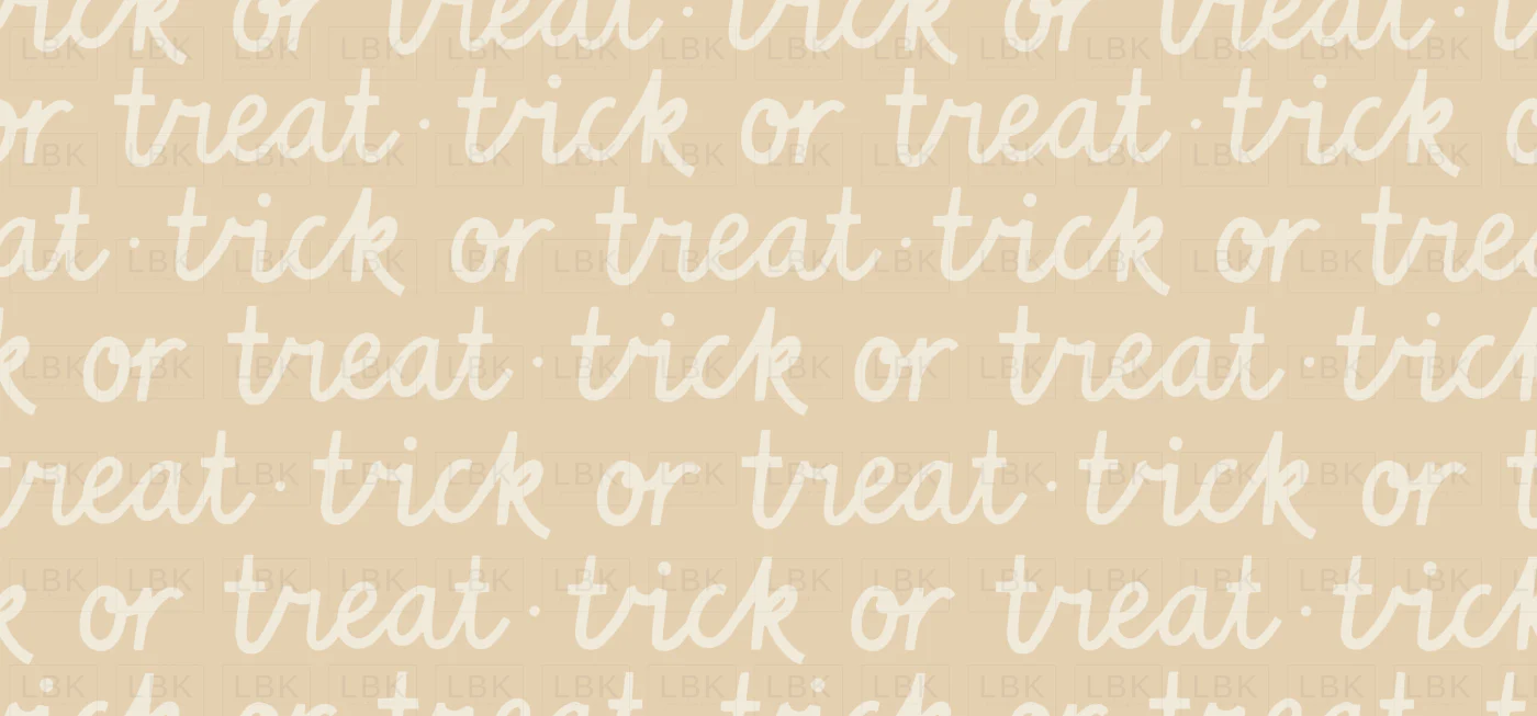 Trick or treat Halloween words in boho