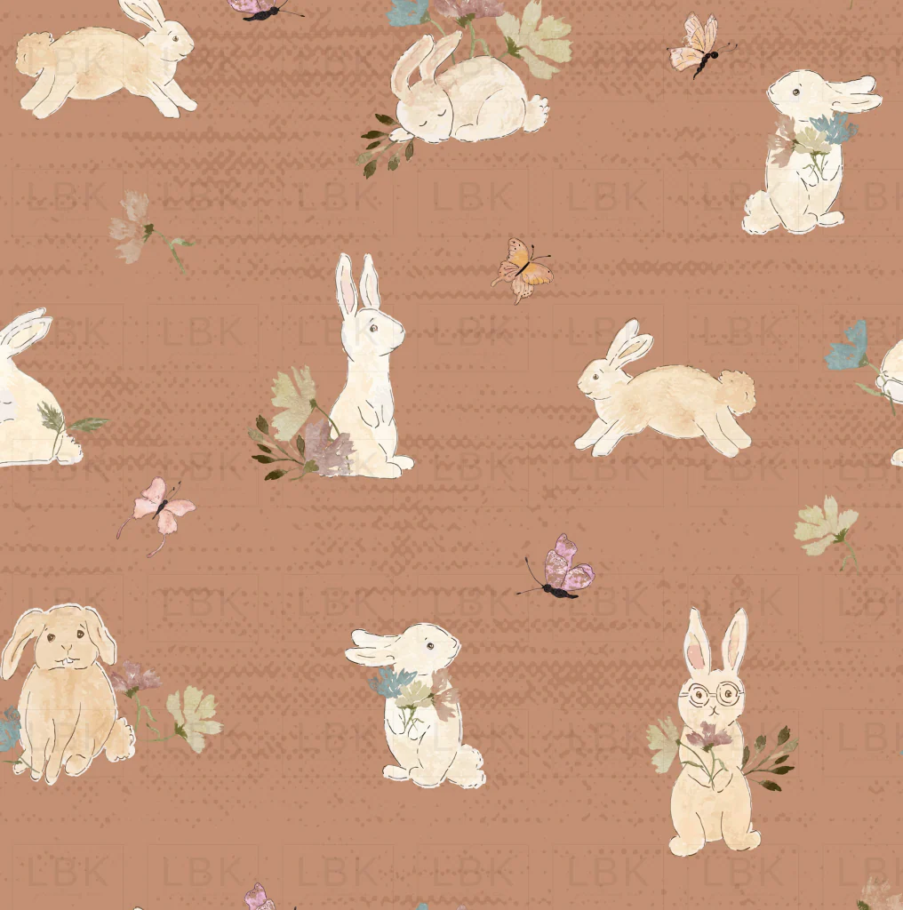 VINTAGE BUNNIES IN RUST