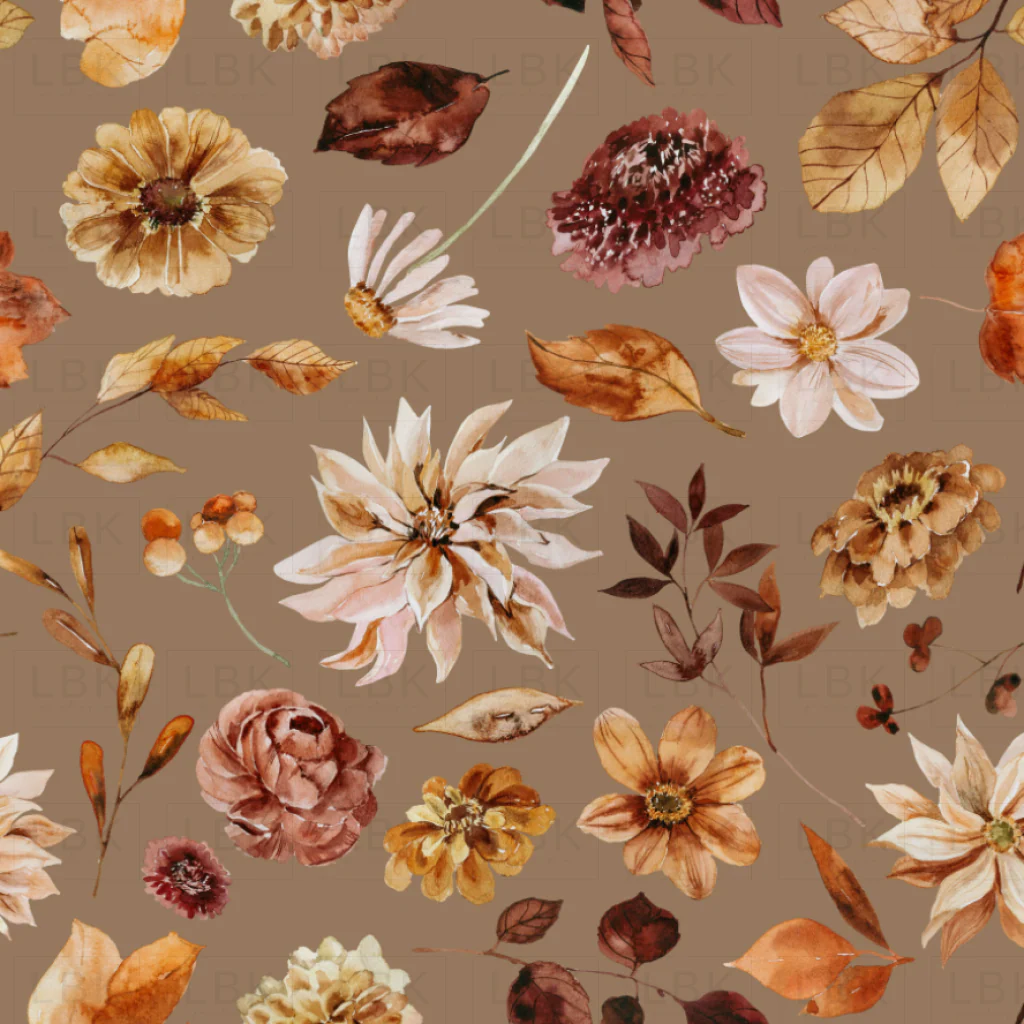 Vintage Fall Floral on coffee