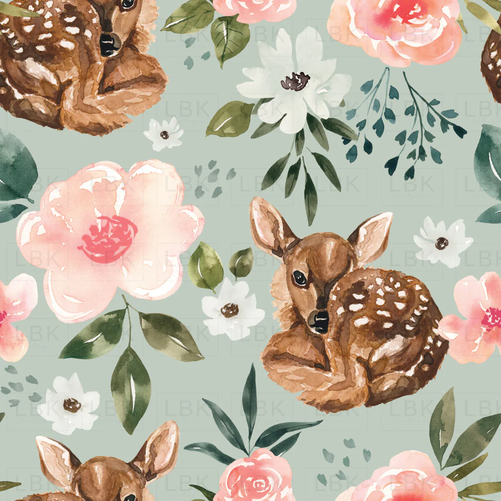 Vintage Spring Fawn Floral
