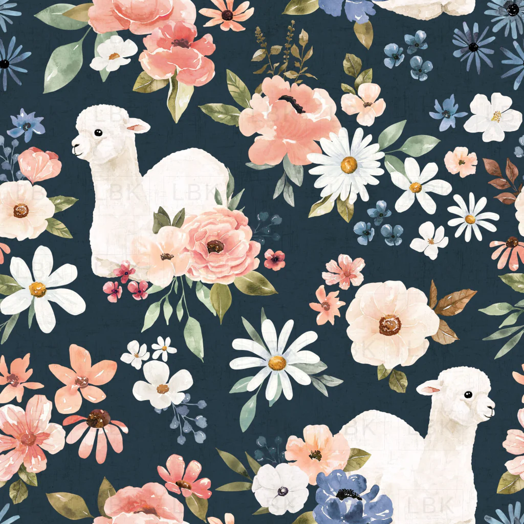 Wanderlust_LlamaFloral_Navy
