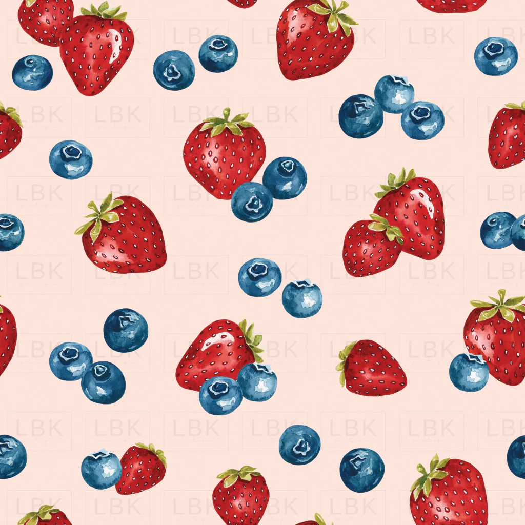 Watercolor Berries on Pink