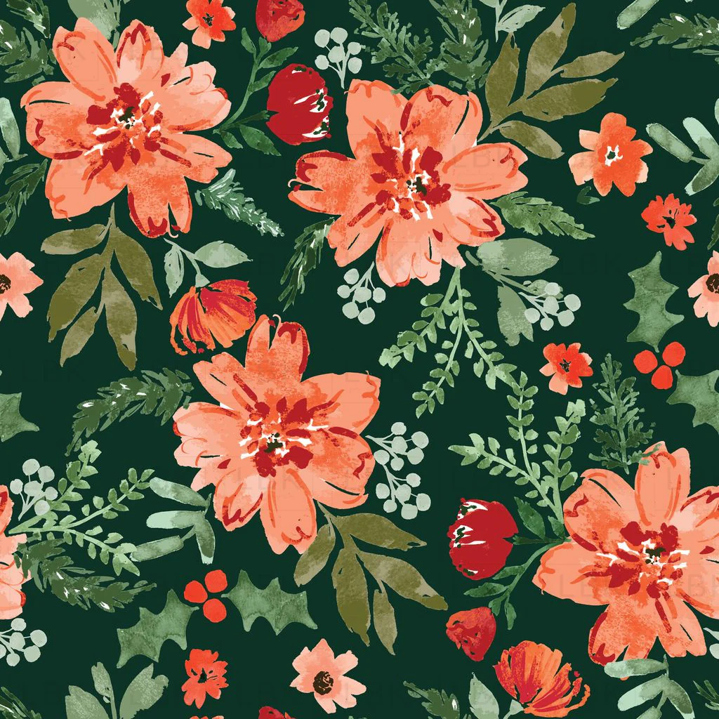 Watercolor christmas floral