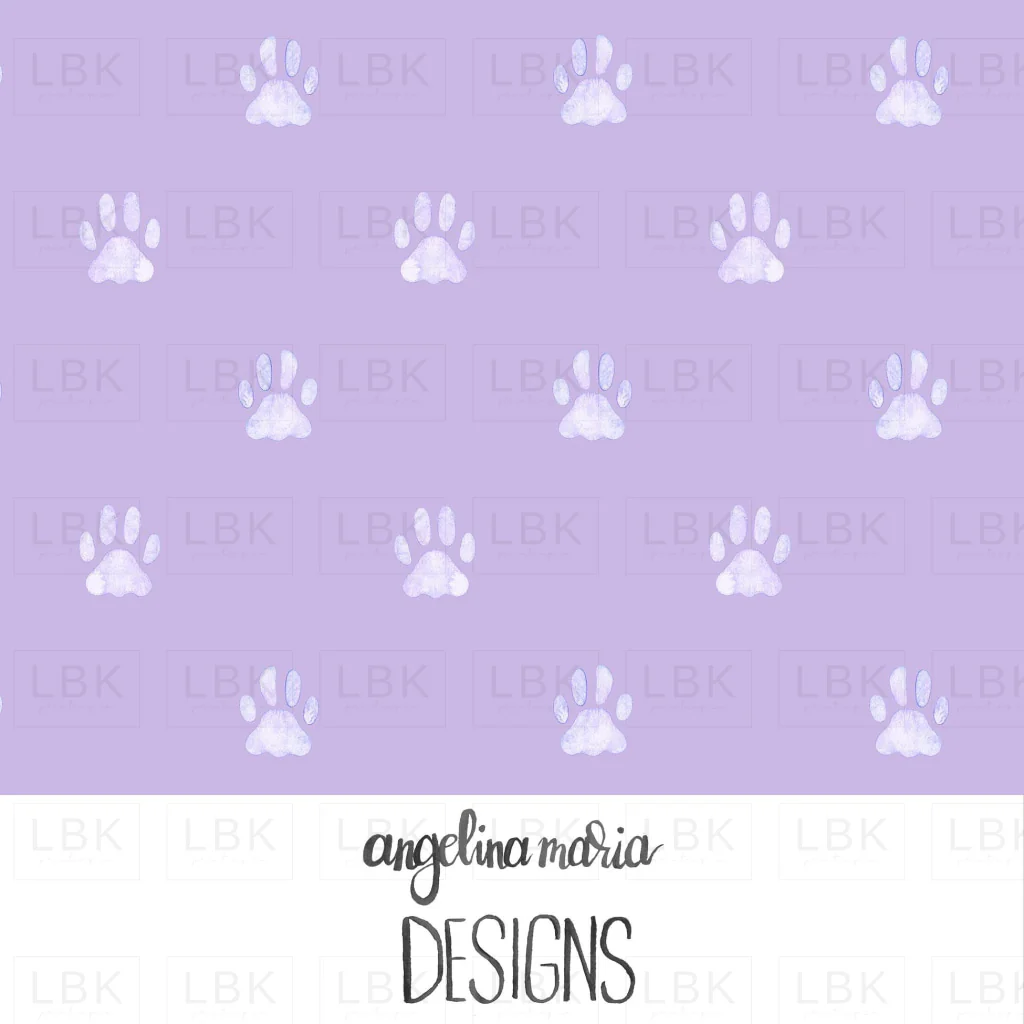 Watercolor Paw Prints in Lavender Fields