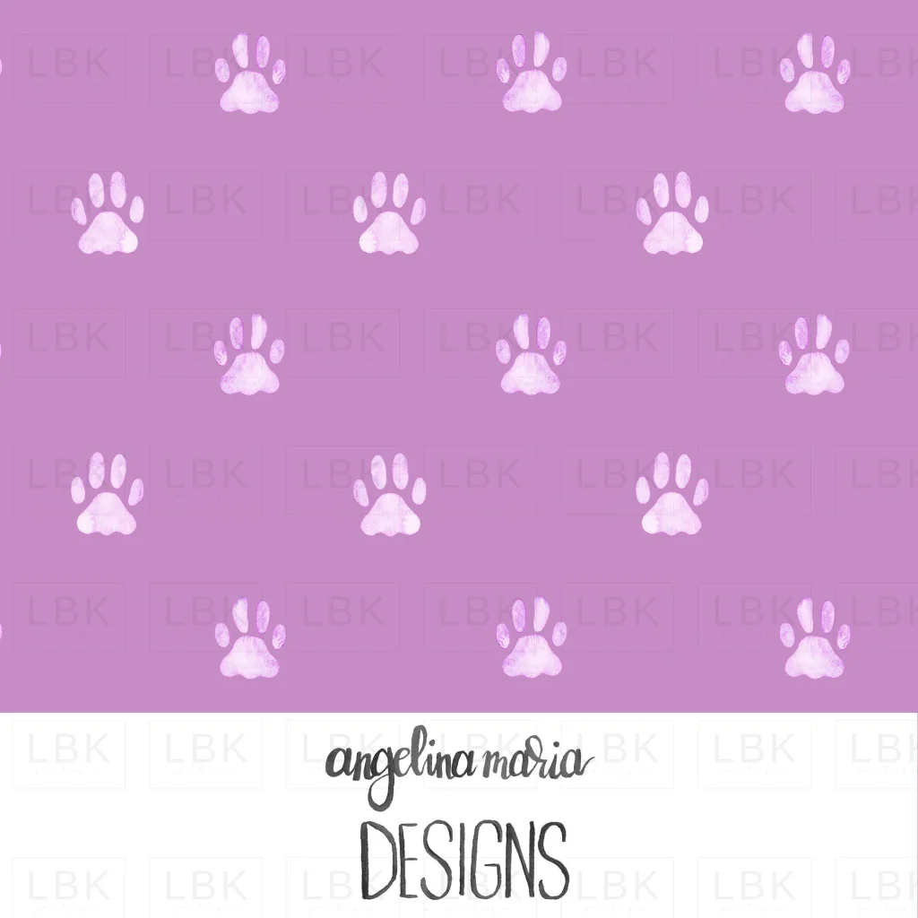 Watercolor Paw Prints in Lilac