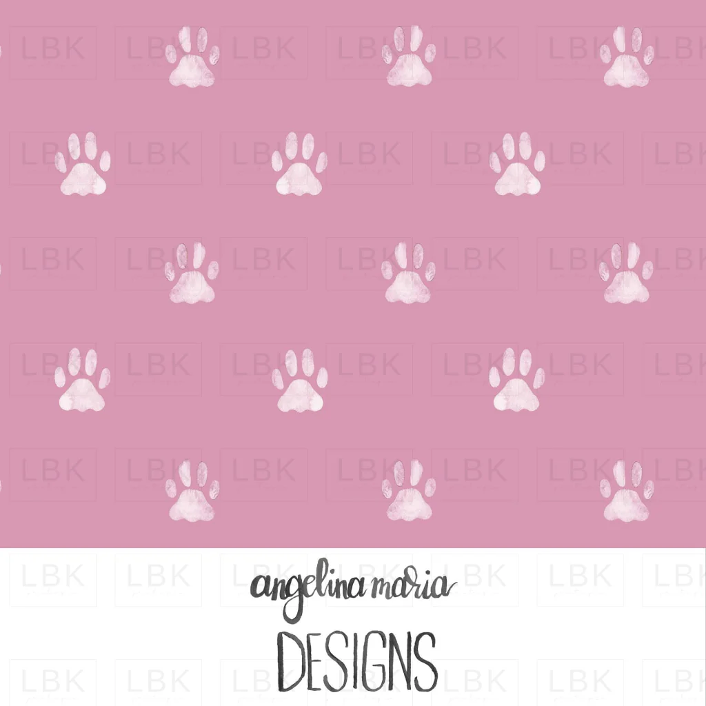 Watercolor Paw Prints in Mauve