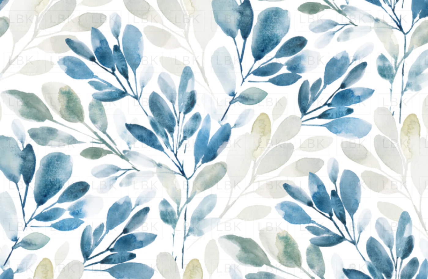 WATERCOLOR SPRIGS BLUE