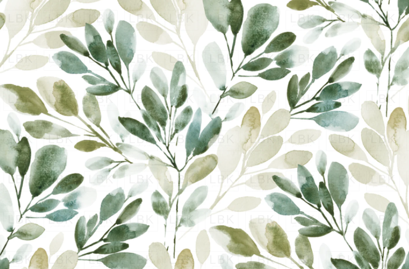 WATERCOLOR SPRIGS GREEN