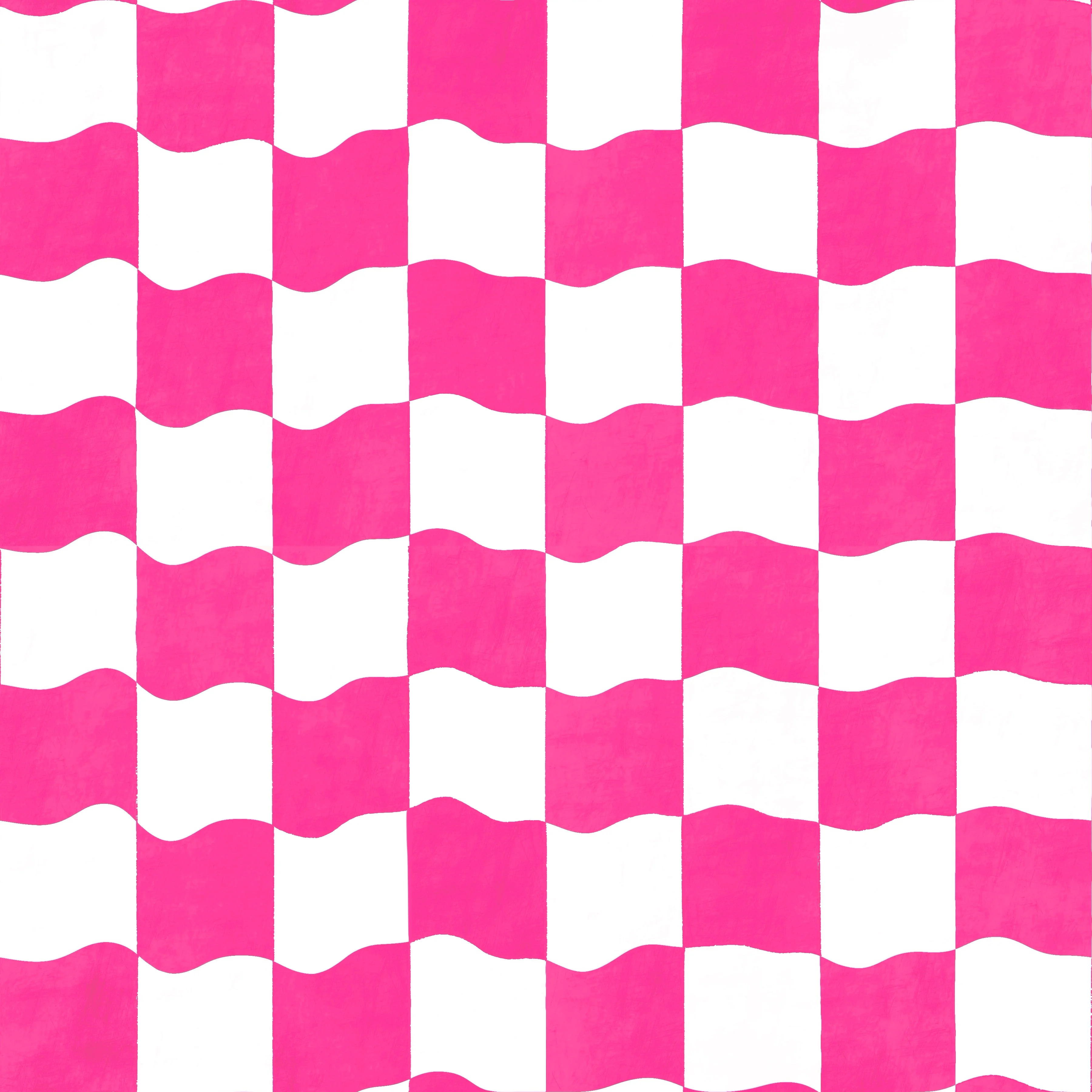 Watercolor wavy checker pink