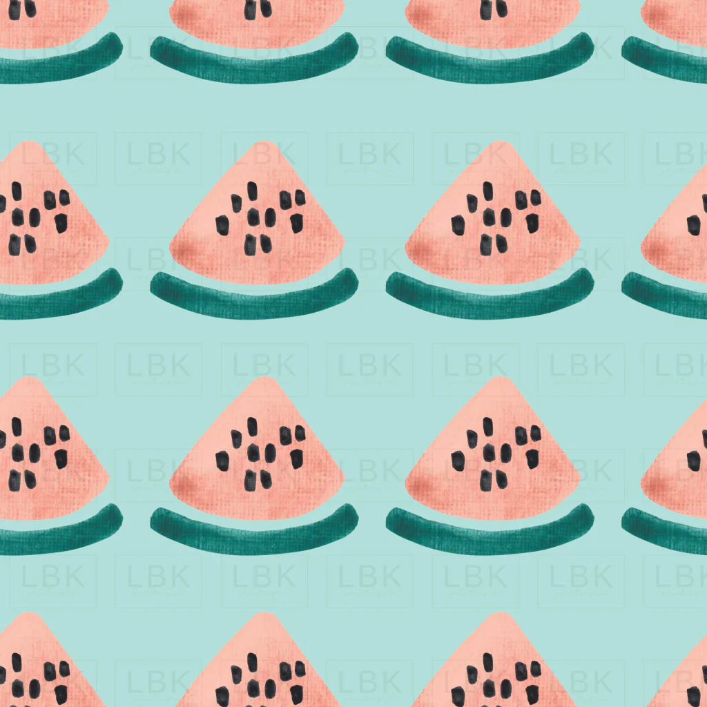 Watermelon Slices on Aqua Blue