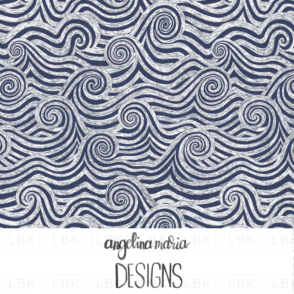 waves navy and white