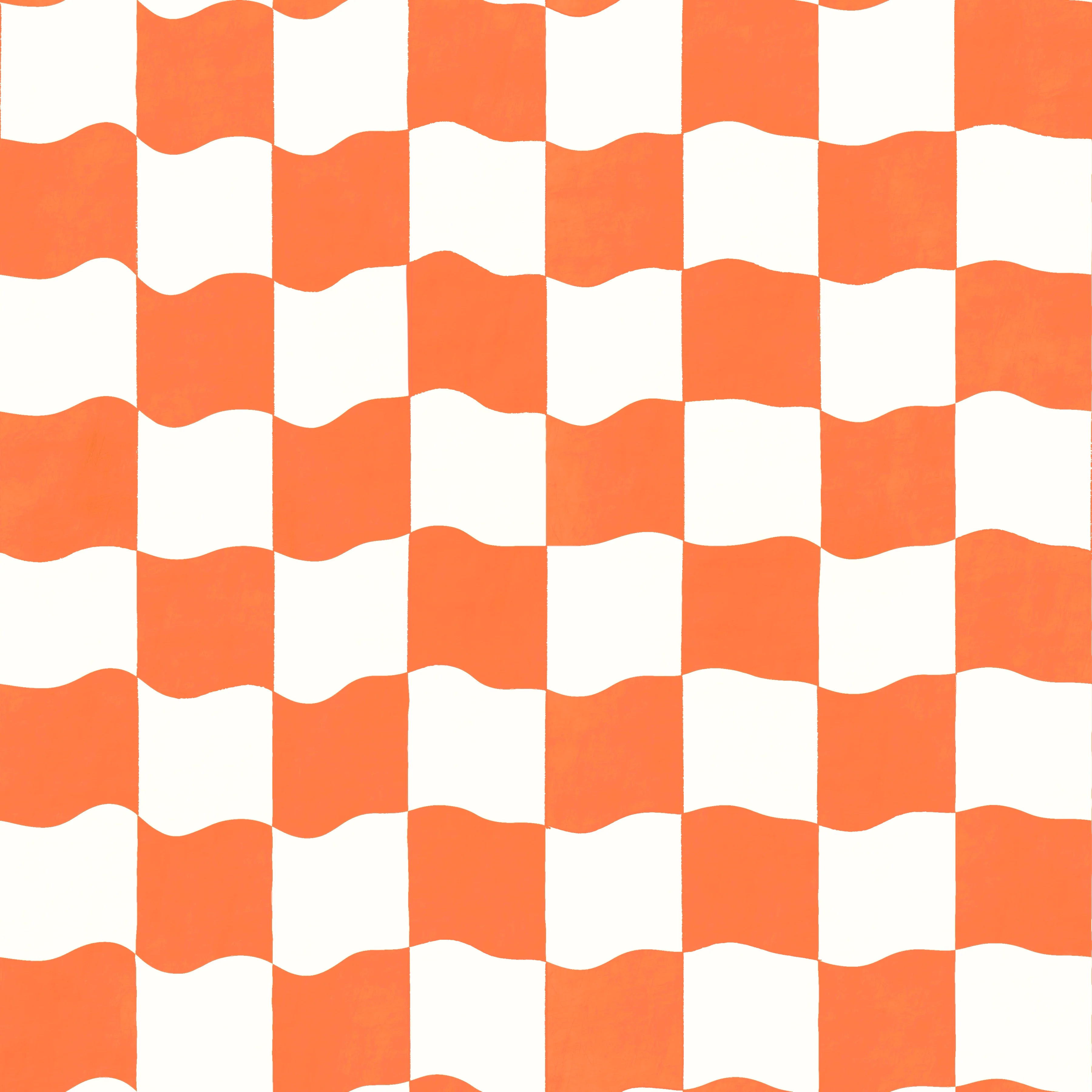 Wavy watercolor checker orange