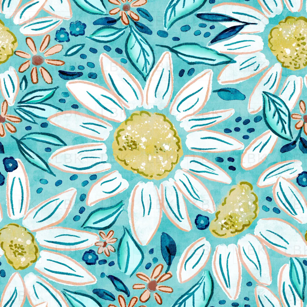 Whimsy Daisy Turquoise