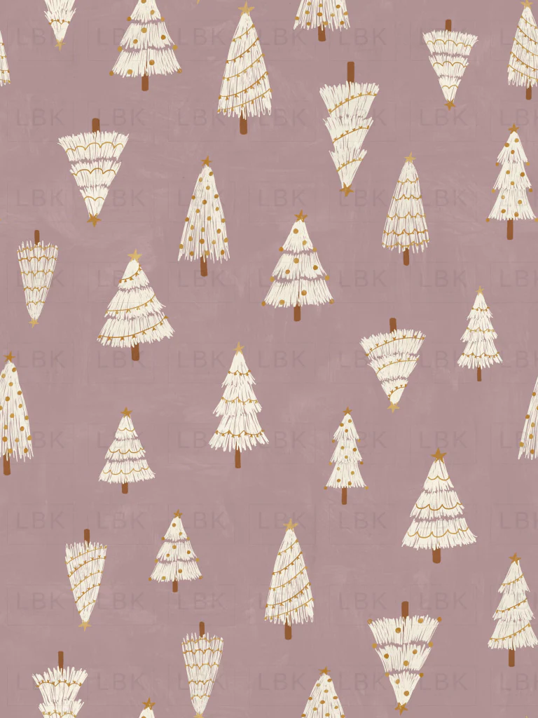 White Christmas trees on Dusty Lavender