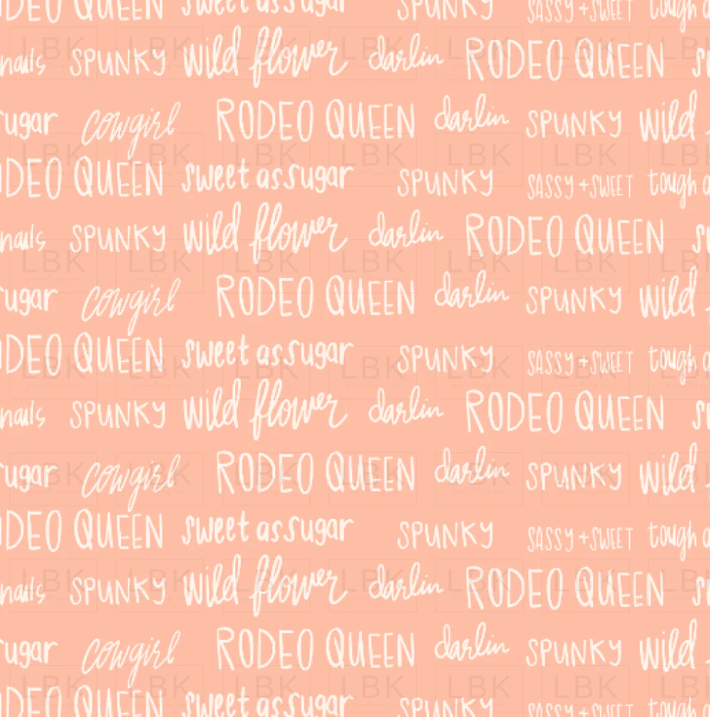Wildflower words in peach