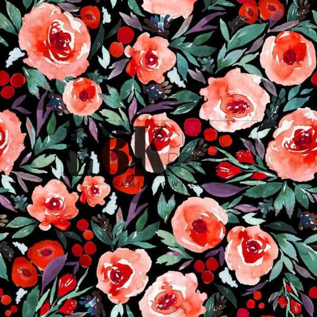 Winter berry blossom black