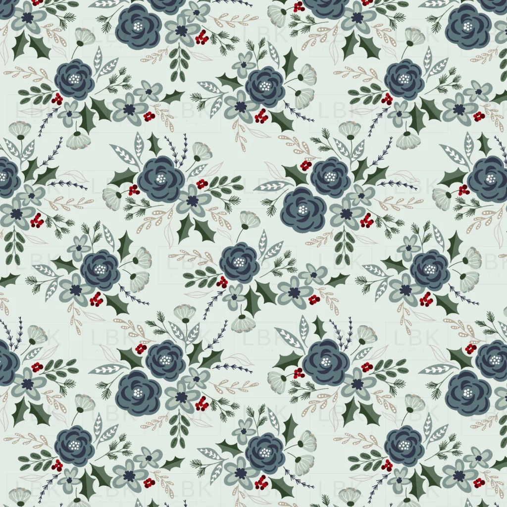 Winter Fox Floral Mint