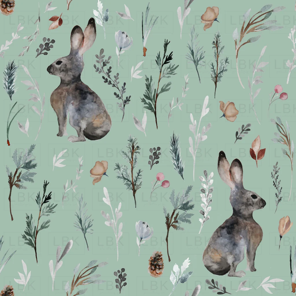 Woodland Bunnies on Summer Green