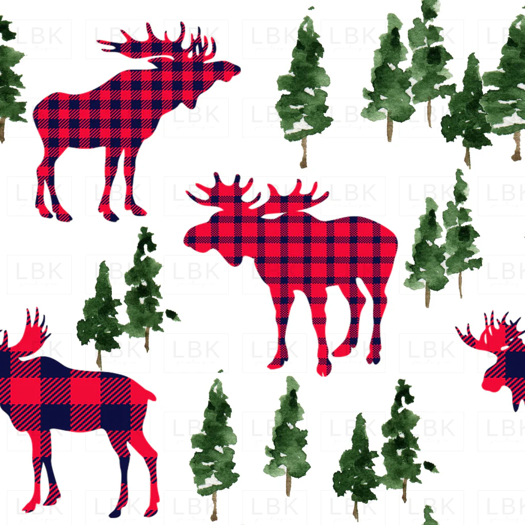 Woodland Moose in Plaid