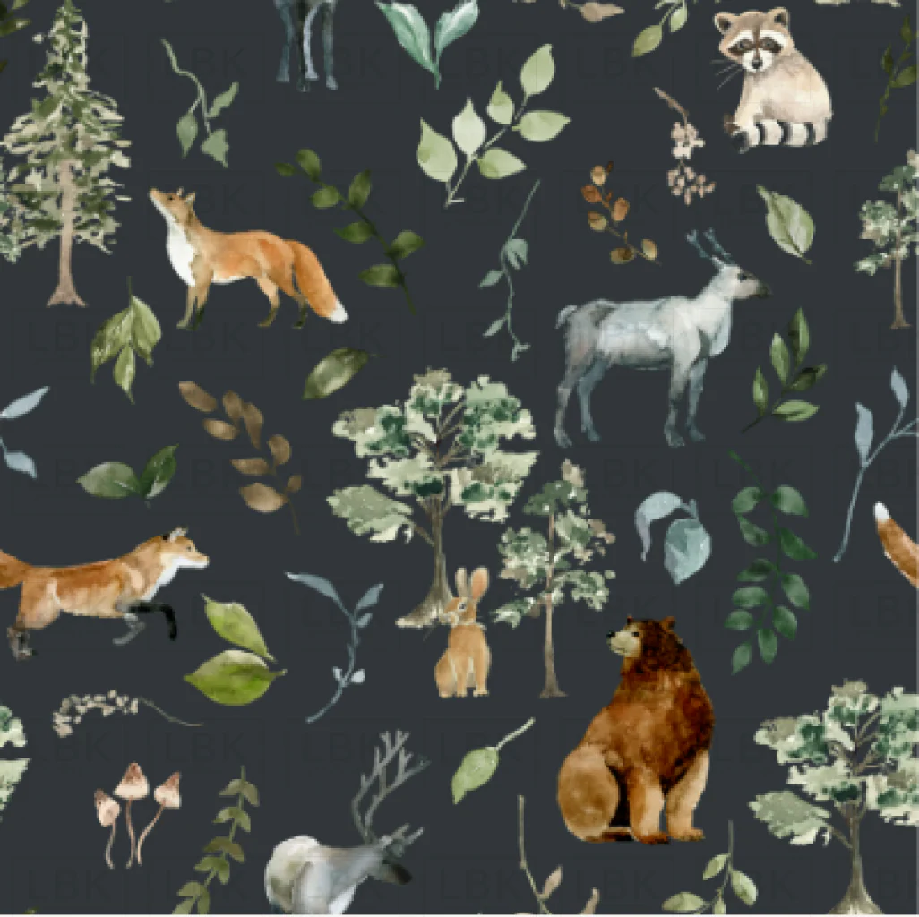 Woodland Whimsy Forest on Navy