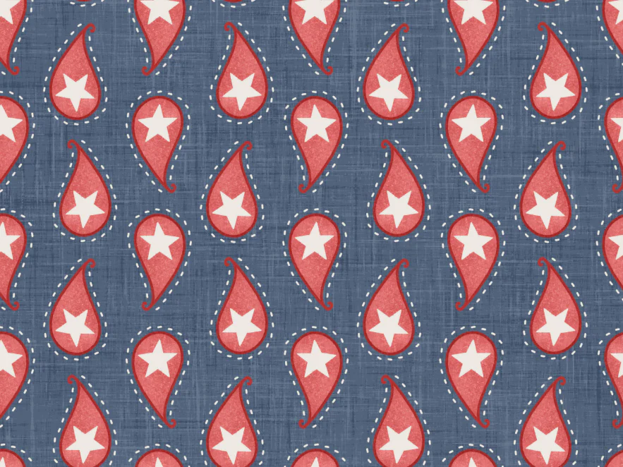 Yankee Doodle Paisley Navy
